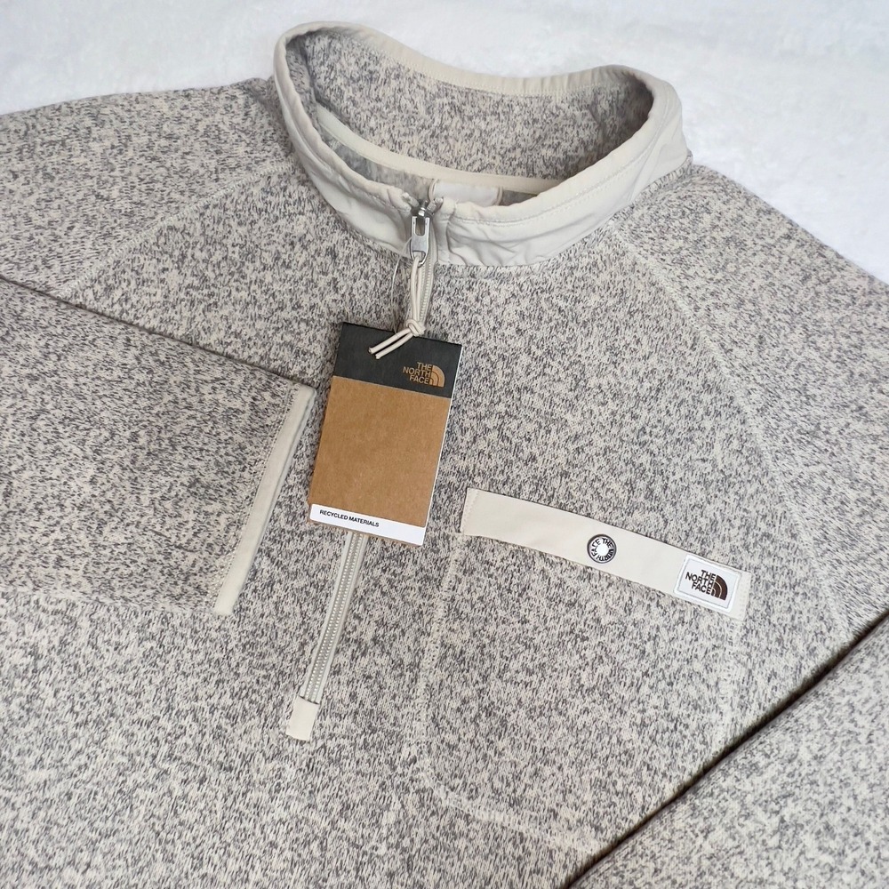 NWT The North Face Sweater Fleece 1/4-Zip Pullover – Oatmeal/Heather – Men's XXL
